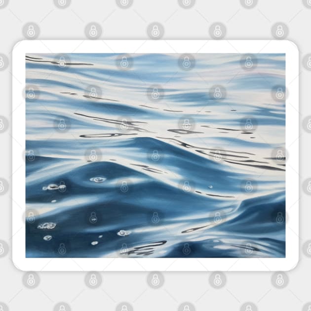 Chaotic Neutral - Blue Lake Wave Water Painting Sticker by EmilyBickell